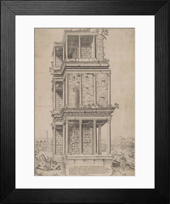 Framed Print : Speculum Romanae Magnificentiae: The Septizodium, 1556. 1556. Creator: Anon Framed Print : Speculum Romanae Magnificentiae: The Septizodium, 1556. 1556. Creator: Anon