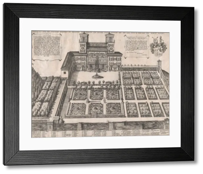 Framed Print : Speculum Romanae Magnificentiae: Monte Pincio Palace and Gardens, mid Framed Print : Speculum Romanae Magnificentiae: Monte Pincio Palace and Gardens, mid