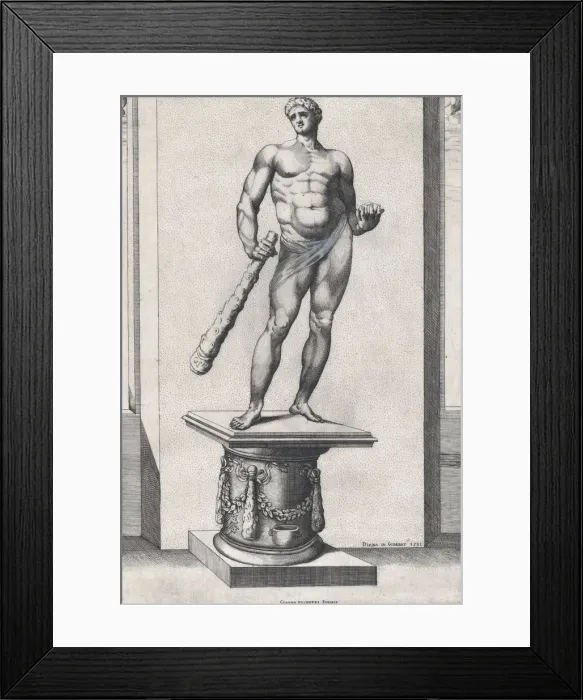 Framed Print : Speculum Romanae Magnificentiae: Hercules with the apples of the Hesperides, 1581. 1581 Framed Print : Speculum Romanae Magnificentiae: Hercules with the apples of the Hesperides, 1581. 1581
