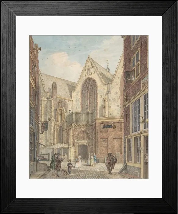 Framed Print : View of the Old Church of Amsterdam, n. d Creator: Hermanus Petrus Schouten Framed Print : View of the Old Church of Amsterdam, n. d Creator: Hermanus Petrus Schouten