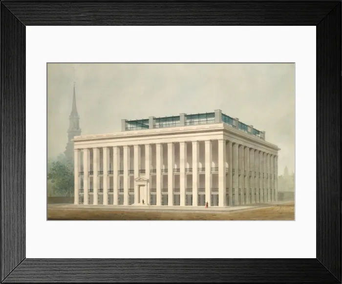 Framed Print : Proposal for Astor House (Park Hotel), New York (perspective), ca. 1830-34 Framed Print : Proposal for Astor House (Park Hotel), New York (perspective), ca. 1830-34