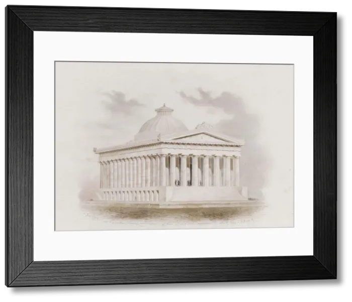 Framed Print : U. S. Custom House, New York (perspective), 1834. Creators: Ithiel Town Framed Print : U. S. Custom House, New York (perspective), 1834. Creators: Ithiel Town