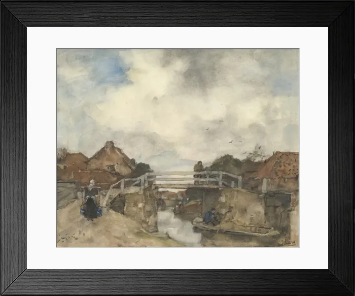 Framed Print : Dutch Canal, Rijswijk, second half 19th century. Creator: Jacob Henricus Maris Framed Print : Dutch Canal, Rijswijk, second half 19th century. Creator: Jacob Henricus Maris