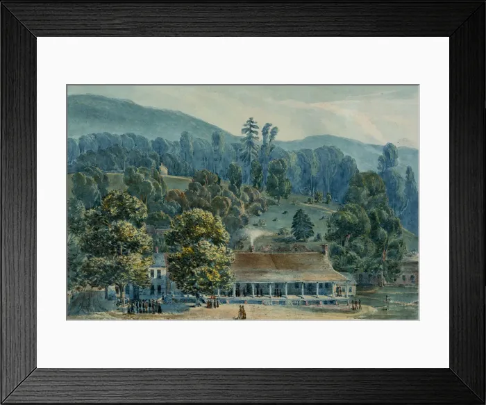 Framed Print : Dining Room and Stage Offices at White Sulphur Springs, 1832 Framed Print : Dining Room and Stage Offices at White Sulphur Springs, 1832