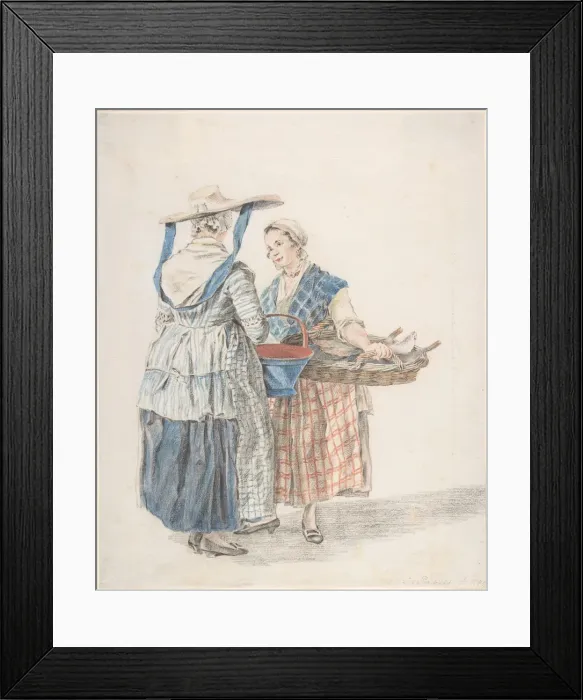 Framed Print : Two Market Women, 1789. Creator: Jacobus Perkois Framed Print : Two Market Women, 1789. Creator: Jacobus Perkois