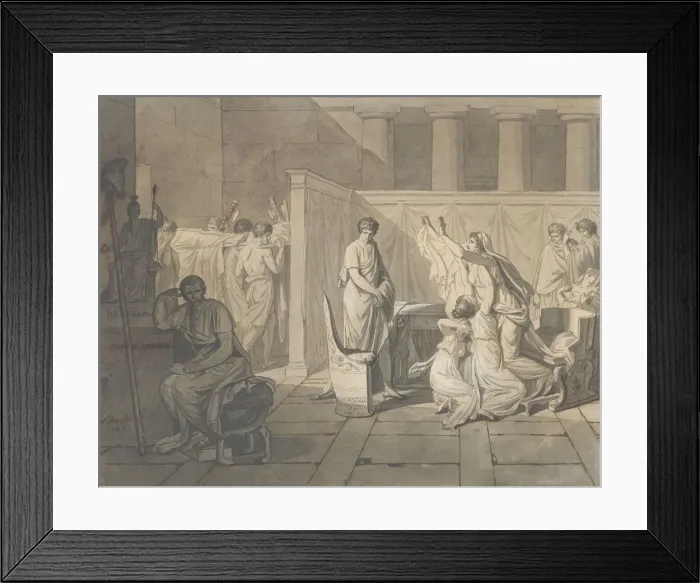 Framed Print : Study for The Lictors Bringing Brutus the Bodies of his Sons, 1787 Framed Print : Study for The Lictors Bringing Brutus the Bodies of his Sons, 1787