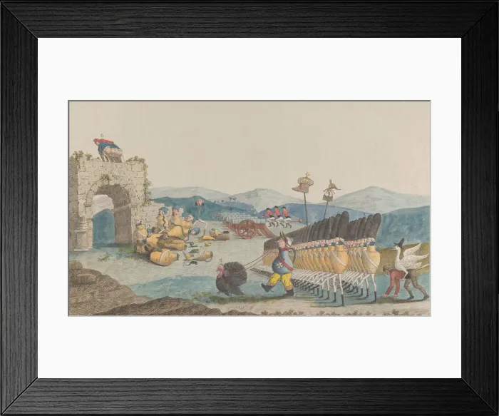 Framed Print : George III Leading an Army of Jugs, 1794. Creator: Unknown Framed Print : George III Leading an Army of Jugs, 1794. Creator: Unknown