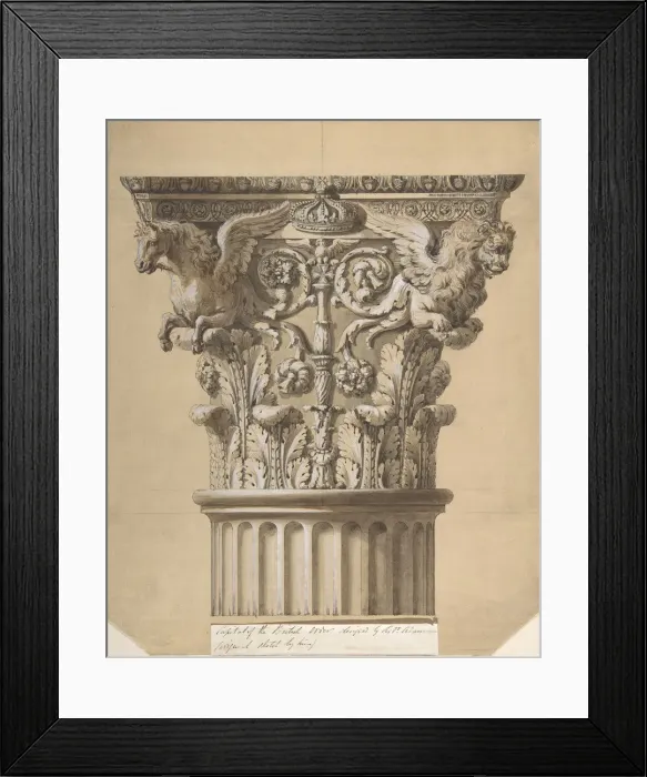Framed Print : The British Order: Elevation of a Capital and Part of the Fluted Shaft, 1762 Framed Print : The British Order: Elevation of a Capital and Part of the Fluted Shaft, 1762