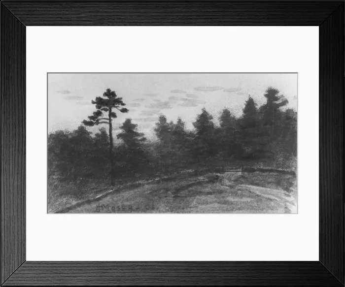 Framed Print : Landscape (from McGuire Scrapbook), 1908. Creator: James Henry Moser Framed Print : Landscape (from McGuire Scrapbook), 1908. Creator: James Henry Moser