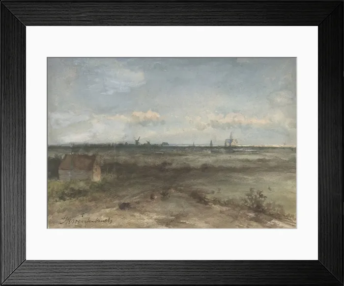Framed Print : View of Haarlem from the Dunes, mid-19th-early 20th century Framed Print : View of Haarlem from the Dunes, mid-19th-early 20th century