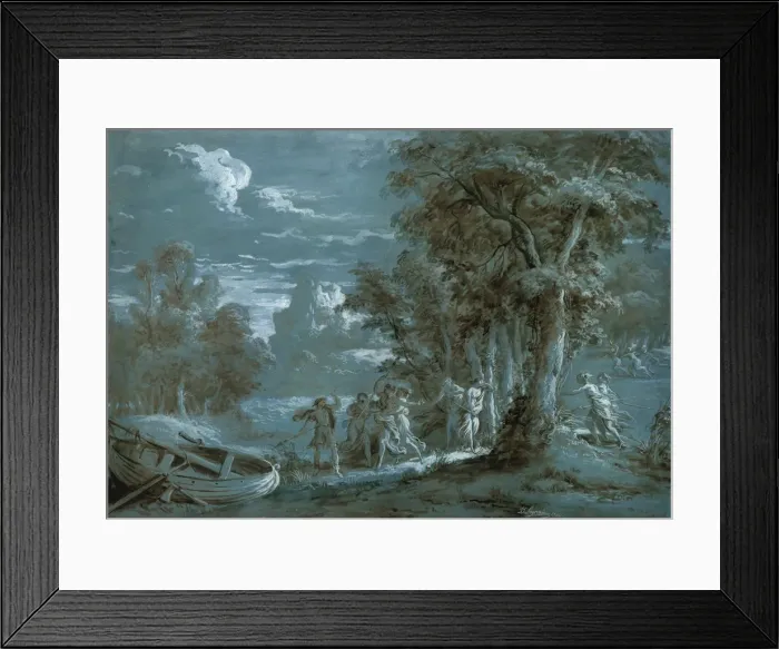 Framed Print : Landscape with a Scene from Fenelons Telemaque, 1780 Framed Print : Landscape with a Scene from Fenelons Telemaque, 1780