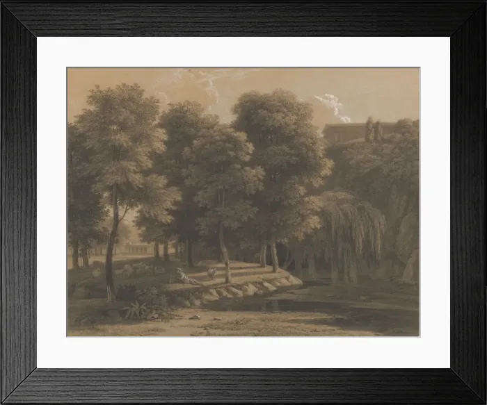 Framed Print : Classical Landscape with a Shepherd, 1803. Creator: Jean-Victor Bertin Framed Print : Classical Landscape with a Shepherd, 1803. Creator: Jean-Victor Bertin