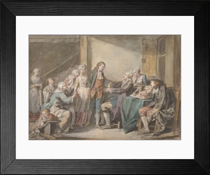 Framed Print : The Marriage Contract, ca. 1761. Creator: Jean-Baptiste Greuze Framed Print : The Marriage Contract, ca. 1761. Creator: Jean-Baptiste Greuze