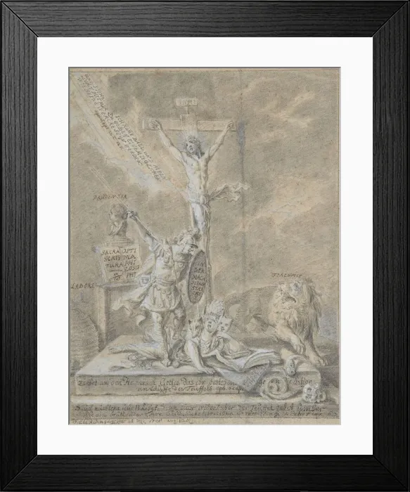 Framed Print : Allegory of Christian Virtues, 1746. Creator: Johann Elias Ridinger Framed Print : Allegory of Christian Virtues, 1746. Creator: Johann Elias Ridinger