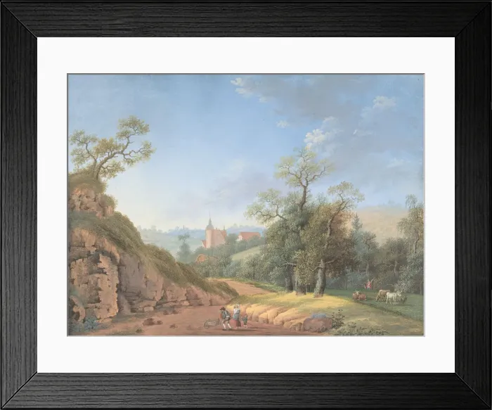 Framed Print : Peasant Family in a Landscape, late 18th-19th century. Creator: Johann Friedrich Nagel Framed Print : Peasant Family in a Landscape, late 18th-19th century. Creator: Johann Friedrich Nagel