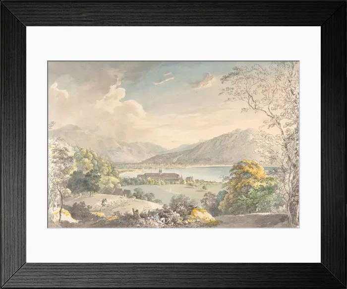 Framed Print : View of the Monastery in Tegernsee seen from the north-east, late 18th-mid 19th century Framed Print : View of the Monastery in Tegernsee seen from the north-east, late 18th-mid 19th century
