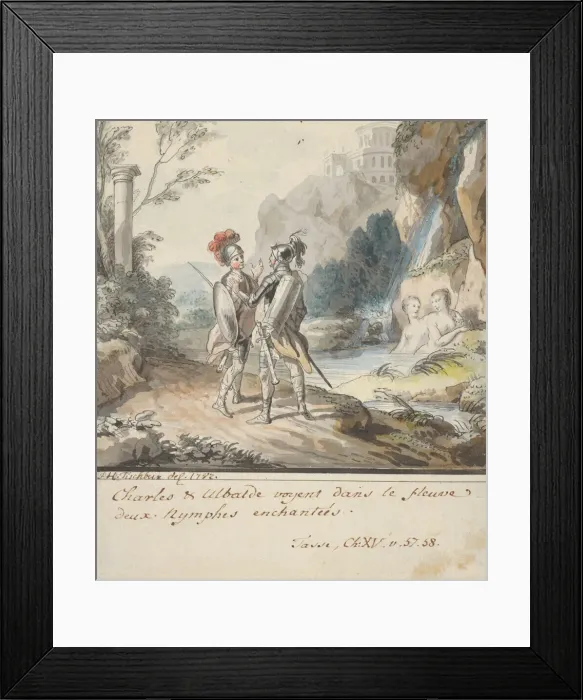 Framed Print : Carlo and Ubaldo Resisting the Enchantments of Armidas Nymphs (from Torquato... 1782 Framed Print : Carlo and Ubaldo Resisting the Enchantments of Armidas Nymphs (from Torquato... 1782
