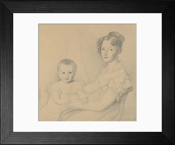 Framed Print : Portrait of a Mother and Child, 1823. Creator: John Linnell Framed Print : Portrait of a Mother and Child, 1823. Creator: John Linnell
