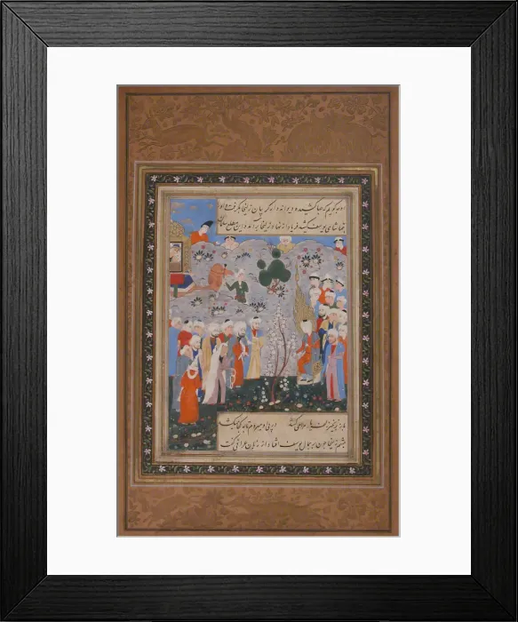 Framed Print : Zulaykha Bidding for Yusuf in the Slave Market in Egypt, Folio from Yusuf Framed Print : Zulaykha Bidding for Yusuf in the Slave Market in Egypt, Folio from Yusuf