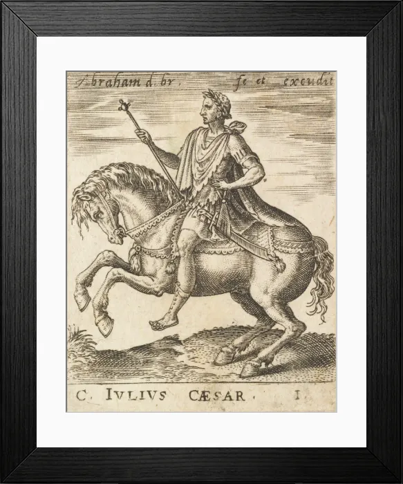 Framed Print : C. Julius Caesar from Twelve Caesars on Horseback, c1565-1587. Creator: Abraham de Bruyn Framed Print : C. Julius Caesar from Twelve Caesars on Horseback, c1565-1587. Creator: Abraham de Bruyn