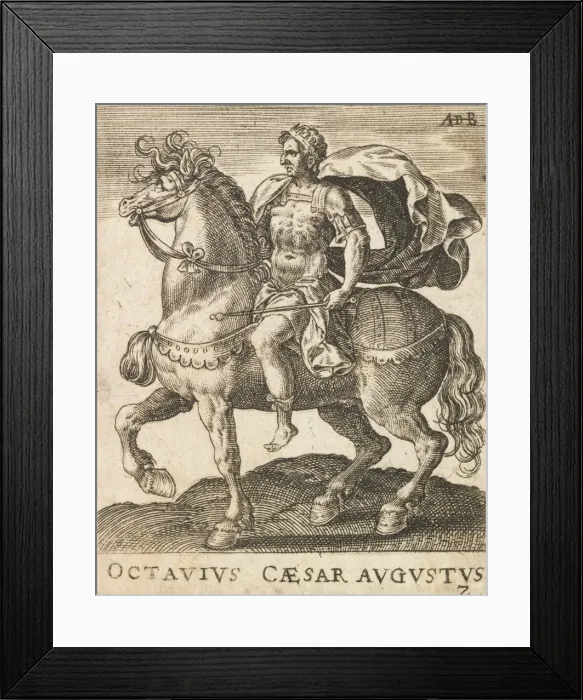 Framed Print : Octavius Caesar Augustus from Twelve Caesars on Horseback, ca. 1565-1587. ca. 1565-1587 Framed Print : Octavius Caesar Augustus from Twelve Caesars on Horseback, ca. 1565-1587. ca. 1565-1587