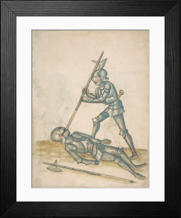 Framed Print : Drawings Showing Combat on Foot (Champ Clos), 16th century. Creator: Unknown Framed Print : Drawings Showing Combat on Foot (Champ Clos), 16th century. Creator: Unknown
