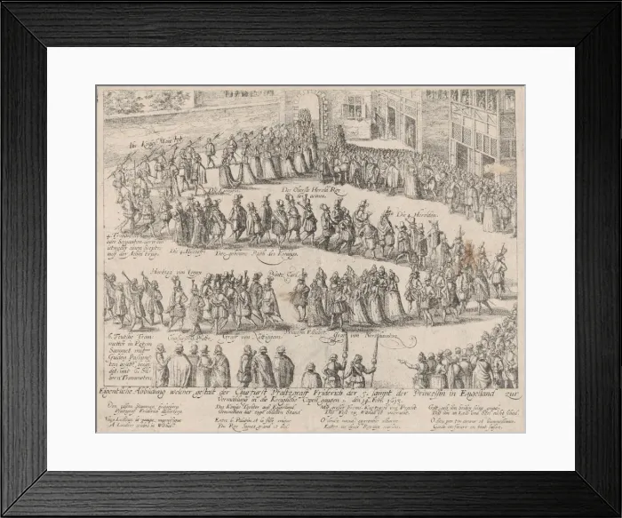 Framed Print : Marriage procession for the wedding of Elizabeth Stuart, daughter of James I Framed Print : Marriage procession for the wedding of Elizabeth Stuart, daughter of James I