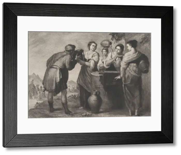 Framed Print : Rebecca and Eliezer at the well, c1880-1899. Creator: Achille-Isidore Gilbert Framed Print : Rebecca and Eliezer at the well, c1880-1899. Creator: Achille-Isidore Gilbert