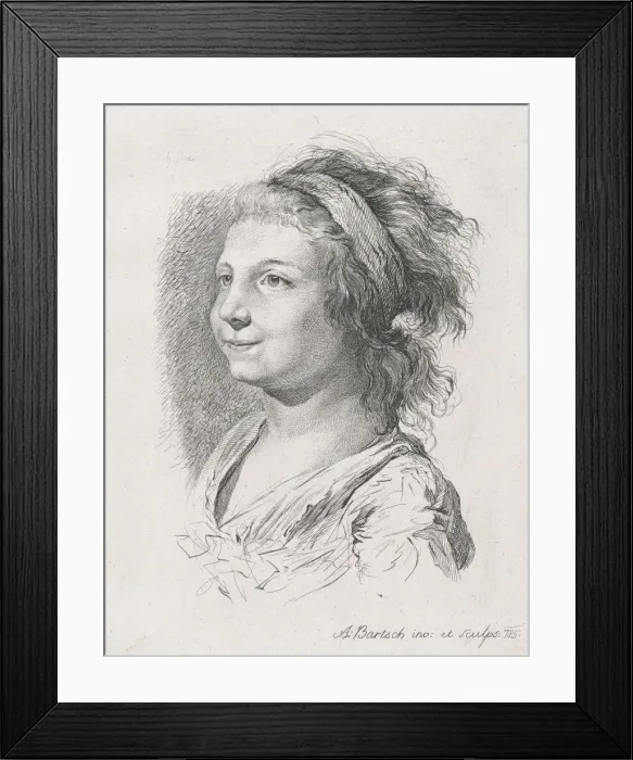 Framed Print : Portrait of Maria Anna Schaubach, 1785. Creator: Adam von Bartsch Framed Print : Portrait of Maria Anna Schaubach, 1785. Creator: Adam von Bartsch