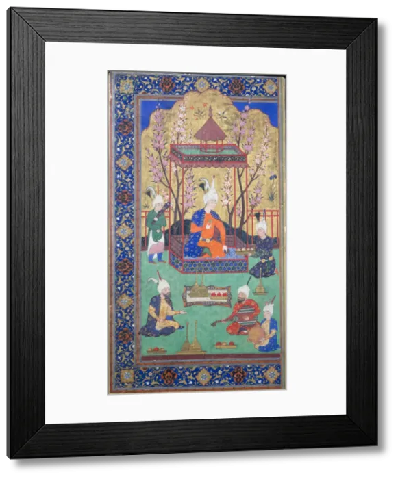 Framed Print : Prince in a Garden Courtyard, 1525-30. Creator: Unknown Framed Print : Prince in a Garden Courtyard, 1525-30. Creator: Unknown