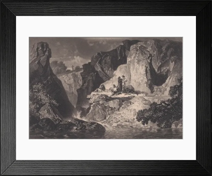 Framed Print : Salvator Rosa among the Brigands, after 1844. Creator: Adolphe Pierre Riffaut Framed Print : Salvator Rosa among the Brigands, after 1844. Creator: Adolphe Pierre Riffaut