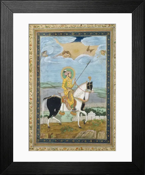 Framed Print : Portrait of Shah Jahan on Horseback, 17th century. Creator: Unknown Framed Print : Portrait of Shah Jahan on Horseback, 17th century. Creator: Unknown