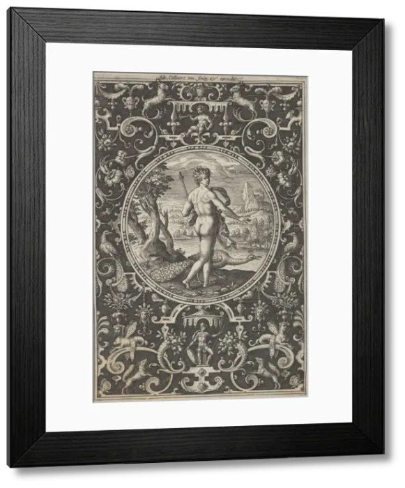 Framed Print : Juno in a Decorative Frame with Grotesques, from the Judgment of Paris, ca. 1580 Framed Print : Juno in a Decorative Frame with Grotesques, from the Judgment of Paris, ca. 1580