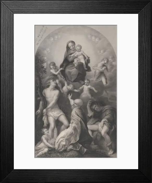Framed Print : The Madonna of Saint Sebastian, with the Virgin and Child, surrounded by angels Framed Print : The Madonna of Saint Sebastian, with the Virgin and Child, surrounded by angels