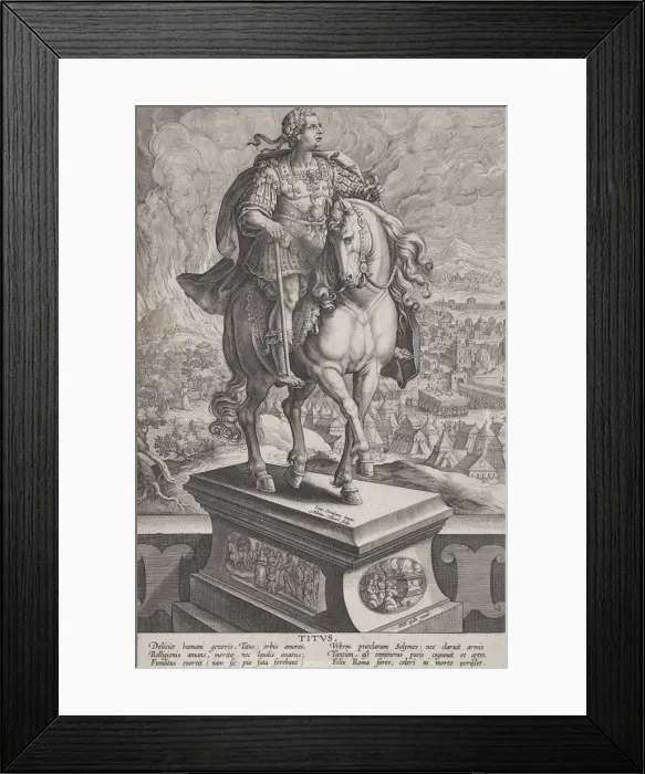 Framed Print : Plate 11: equestrian statue of Titus, seen three-quarters to the right, Mount Vesuv Framed Print : Plate 11: equestrian statue of Titus, seen three-quarters to the right, Mount Vesuv
