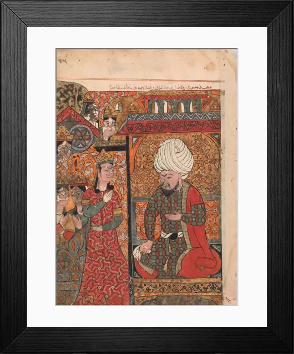 Framed Print : The Queen Ilar (Irakht) Before the King Warning him About the Brahmins (?), Folio