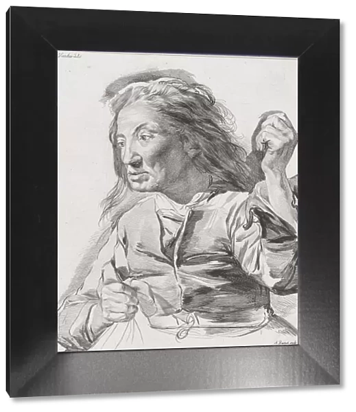 An old woman with clenched fists, 1786. Creator: Adam von Bartsch