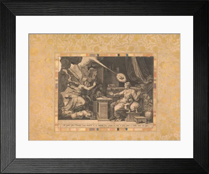 Framed Print : The Annunciation, Folio from the Bellini Album, ca. 1600. Creator: Unknown Framed Print : The Annunciation, Folio from the Bellini Album, ca. 1600. Creator: Unknown