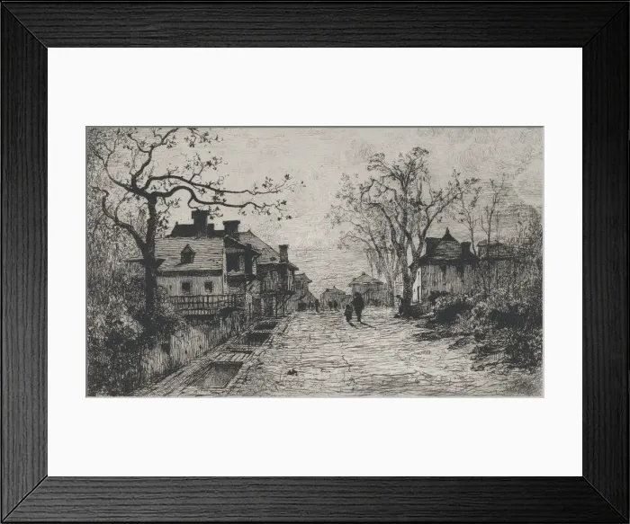 Framed Print : Village Street in Artemare (Ain), 1871. Creator: Adolphe Appian Framed Print : Village Street in Artemare (Ain), 1871. Creator: Adolphe Appian