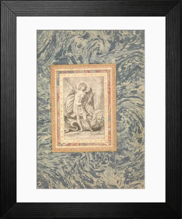 Framed Print : St. Michael, the Archangel, Folio from the Bellini Album, ca. 1600. Creator: Unknown Framed Print : St. Michael, the Archangel, Folio from the Bellini Album, ca. 1600. Creator: Unknown