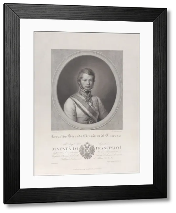 Framed Print : Oval portrait of Leopold II, Grand Duke of Tuscany, 1833. 1833. Creator: Paolo Toschi Framed Print : Oval portrait of Leopold II, Grand Duke of Tuscany, 1833. 1833. Creator: Paolo Toschi