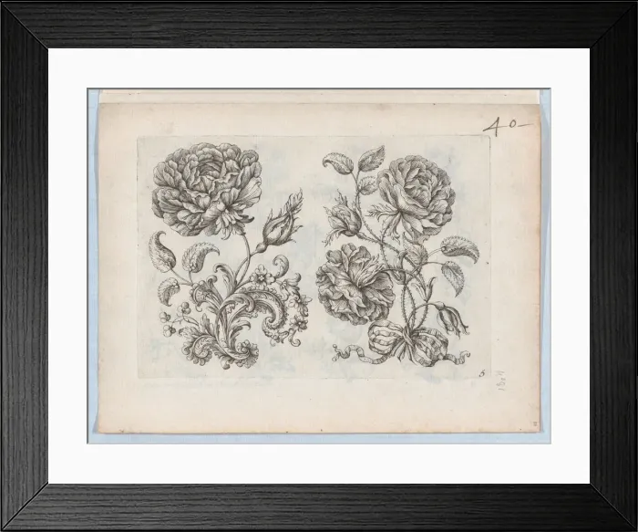 Framed Print : Series of Small Flower Motifs, Plate 5, ca. 1670-85. ca. 1670-85 Framed Print : Series of Small Flower Motifs, Plate 5, ca. 1670-85. ca. 1670-85