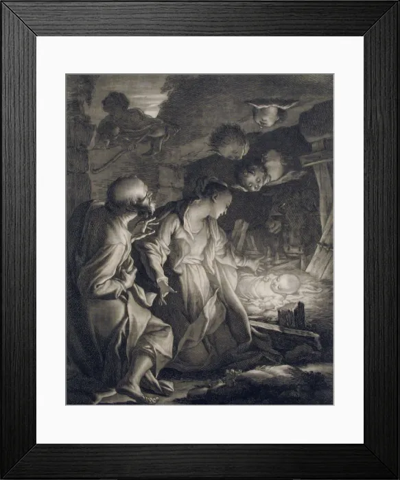 Framed Print : Nativity, 1727. 1727. Creator: Paul-Ponce-Antoine Robert Framed Print : Nativity, 1727. 1727. Creator: Paul-Ponce-Antoine Robert