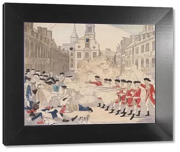 The Boston Massacre, 1770. 1770. Creator: Paul Revere