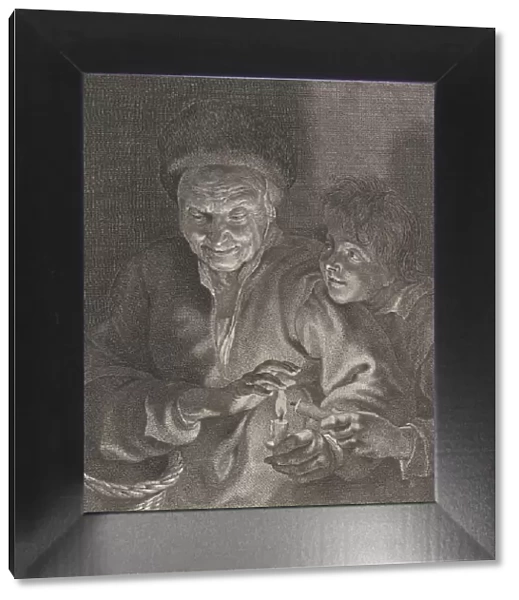Old woman and a boy with candles, ca. 1620-30. ca. 1620-30