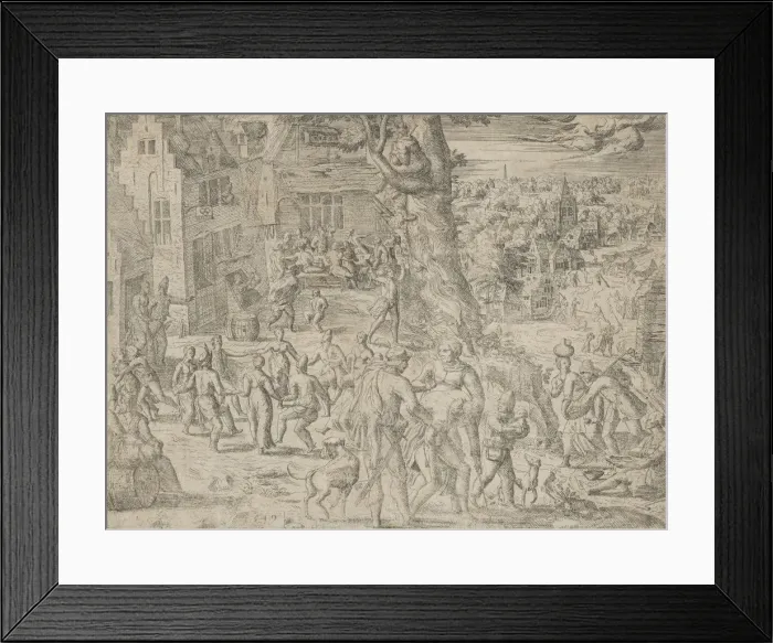 Framed Print : The Village Fair, 1549. 1549. Creator: Possibly by Peeter van der Borcht Framed Print : The Village Fair, 1549. 1549. Creator: Possibly by Peeter van der Borcht