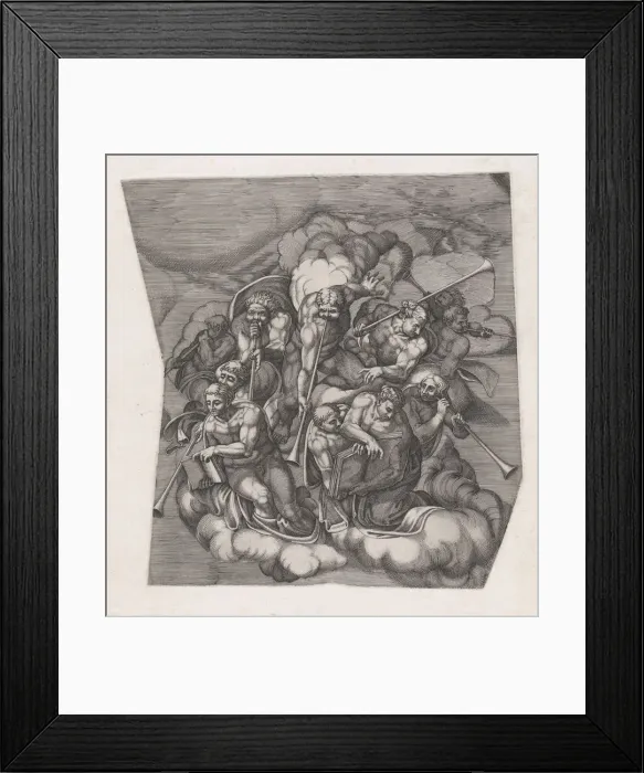 Framed Print : Trumpeting Angels from The Last Judgment, after Michelangelo, 1530-66. 1530-66 Framed Print : Trumpeting Angels from The Last Judgment, after Michelangelo, 1530-66. 1530-66