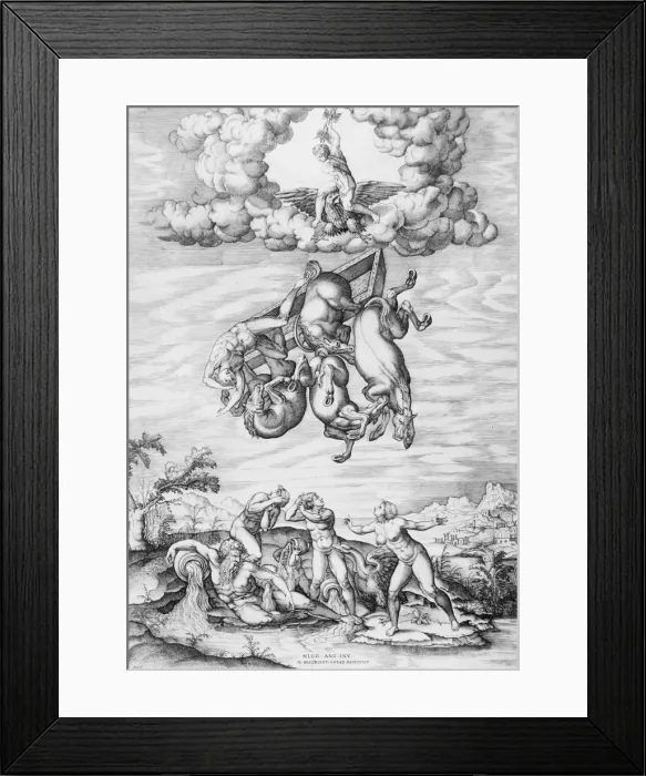 Framed Print : The Fall of Phaeton, 1540-66. 1540-66. Creator: Nicolas Beatrizet Framed Print : The Fall of Phaeton, 1540-66. 1540-66. Creator: Nicolas Beatrizet