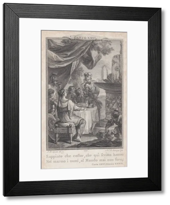 Framed Print : Canto 26, Stanza 39, from Orlando Furioso, 1774. 1774. Creator: Nicolas de Launay Framed Print : Canto 26, Stanza 39, from Orlando Furioso, 1774. 1774. Creator: Nicolas de Launay