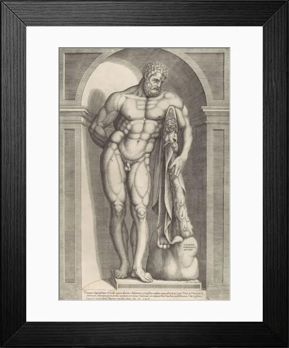 Framed Print : Speculum Romanae Magnificentiae: The Farnese Hercules, 1562. 1562. Creator: Jacob Bos Framed Print : Speculum Romanae Magnificentiae: The Farnese Hercules, 1562. 1562. Creator: Jacob Bos